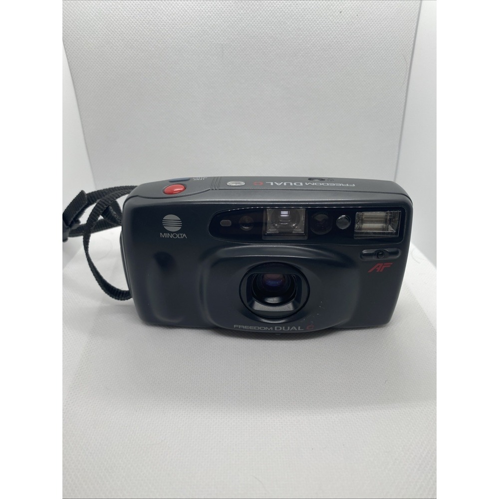 Minolta Freedom Dual C AF 35mm Film Point and Shoot Dual Lens Camera Black